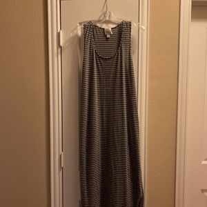 Gray stripe cotton maxi dress size L